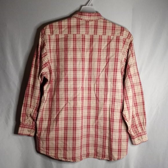 Carhartt Red Plaid Button-Down Long Sleeve Men's Shirt Size 52" Chest - Picture 2 of 5